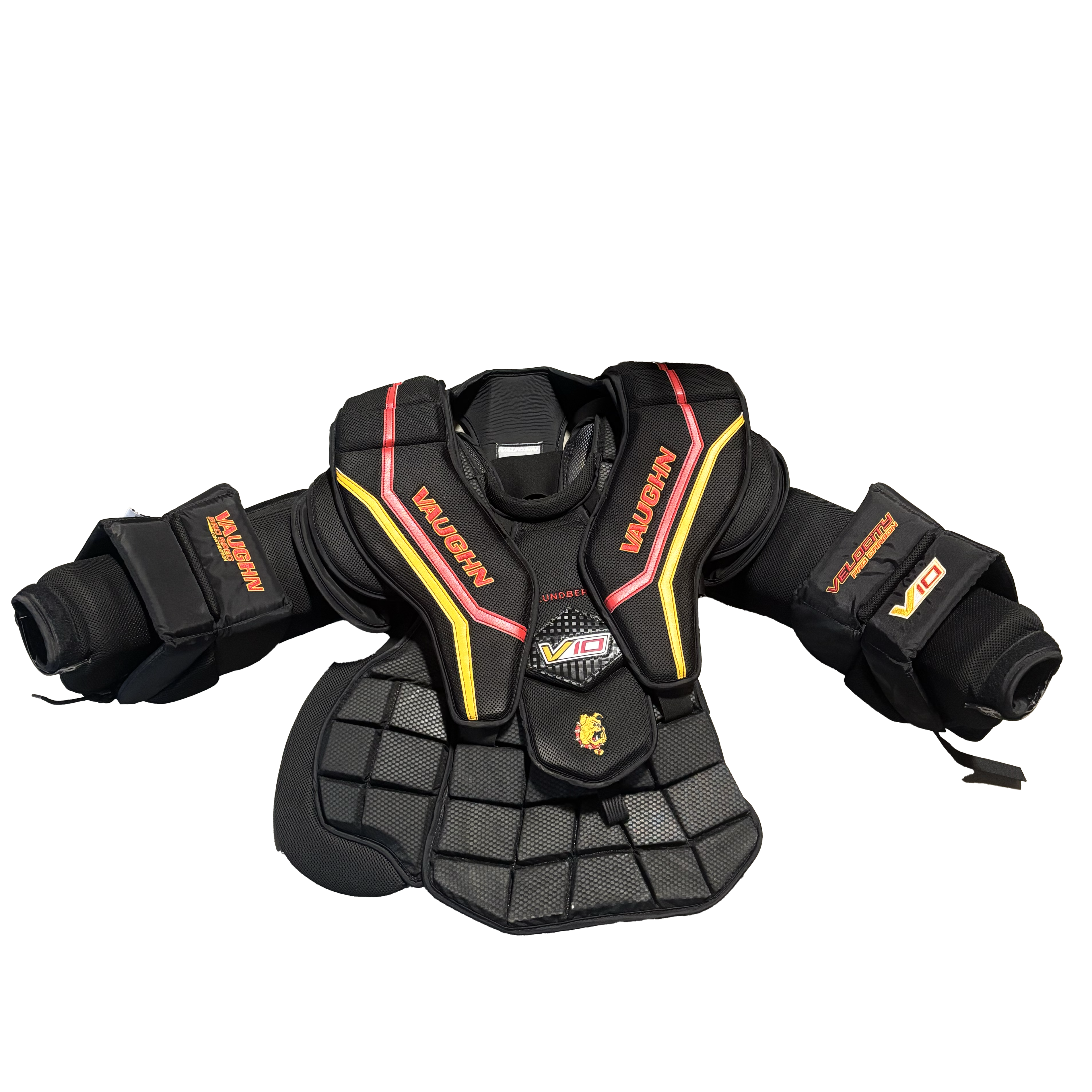 Vaughn Velocity V10 - Used Pro Stock Goalie Chest Protector (Black/Red)